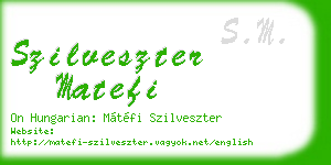 szilveszter matefi business card